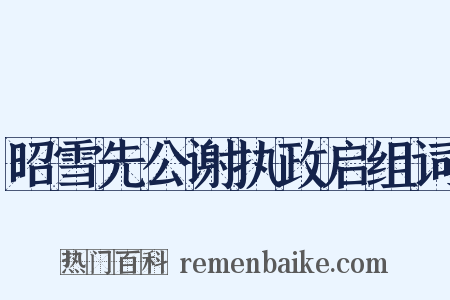 昭雪先公谢执政启组词是什么意思的图片